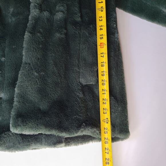 Rachel Zoe Women's Green Teddy Bear Coat Size Small Fluffy Jacket - Picture 9 of 11
